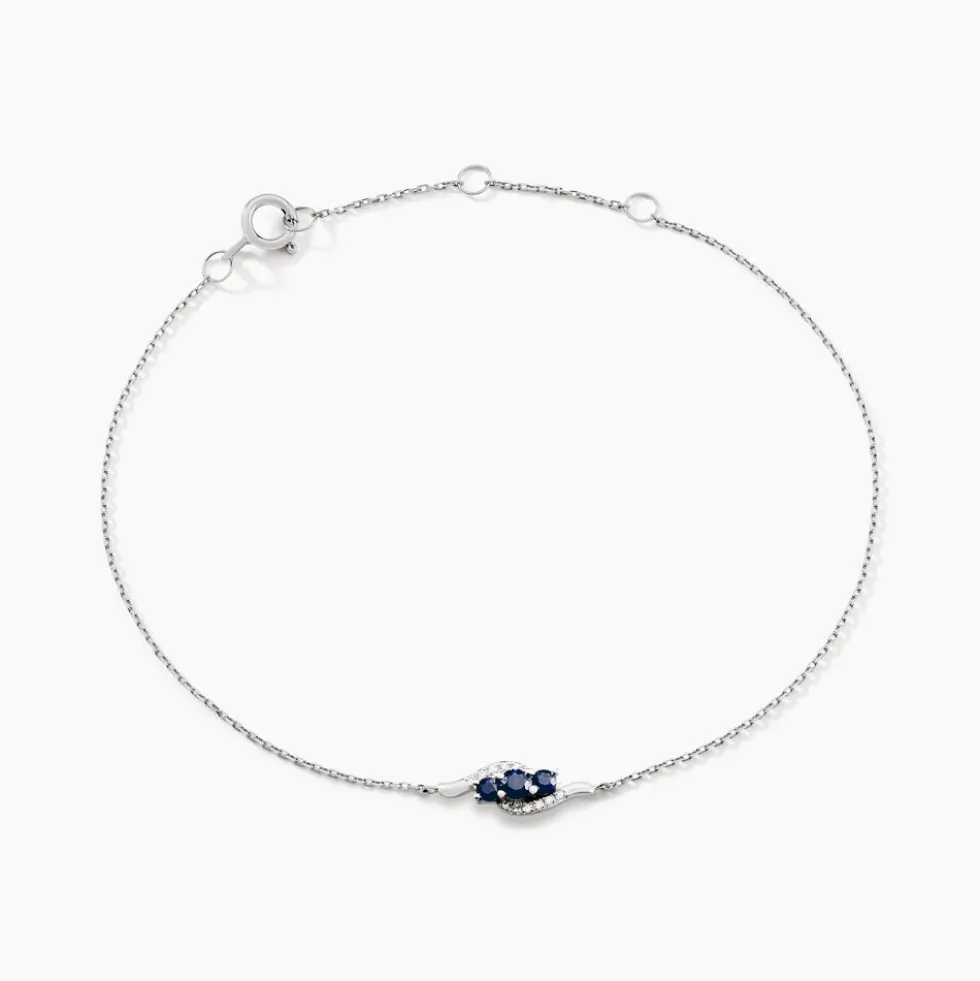 Bracelet Trinitie Or Blanc Saphir Diamant