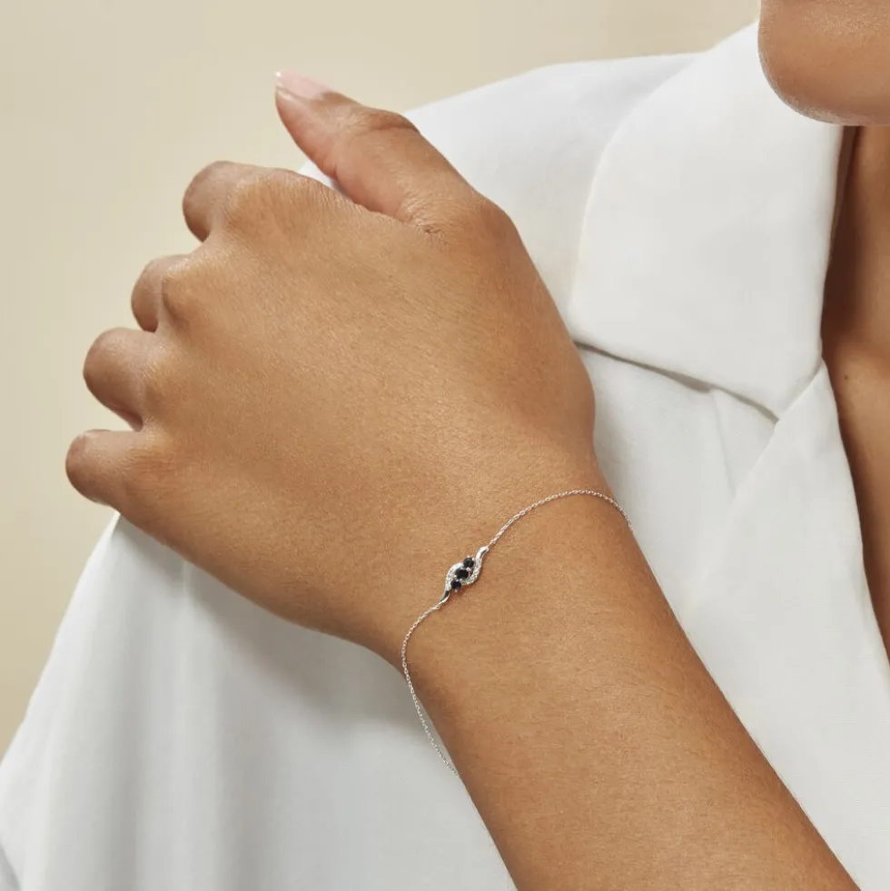 Bracelet Trinitie Or Blanc Saphir Diamant