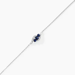Bracelet Trinitie Or Blanc Saphir Diamant