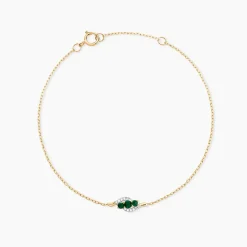 Bracelet Trinitie Or Jaune Emeraude Diamant
