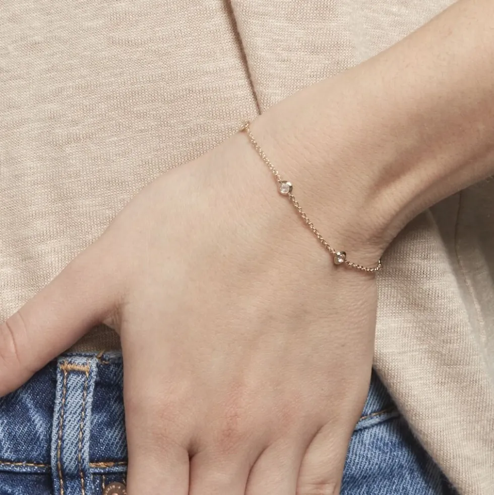 Bracelet Violette Plaqué Or Jaune Oxyde De Zirconium