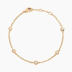 Bracelet Violette Plaqué Or Jaune Oxyde De Zirconium
