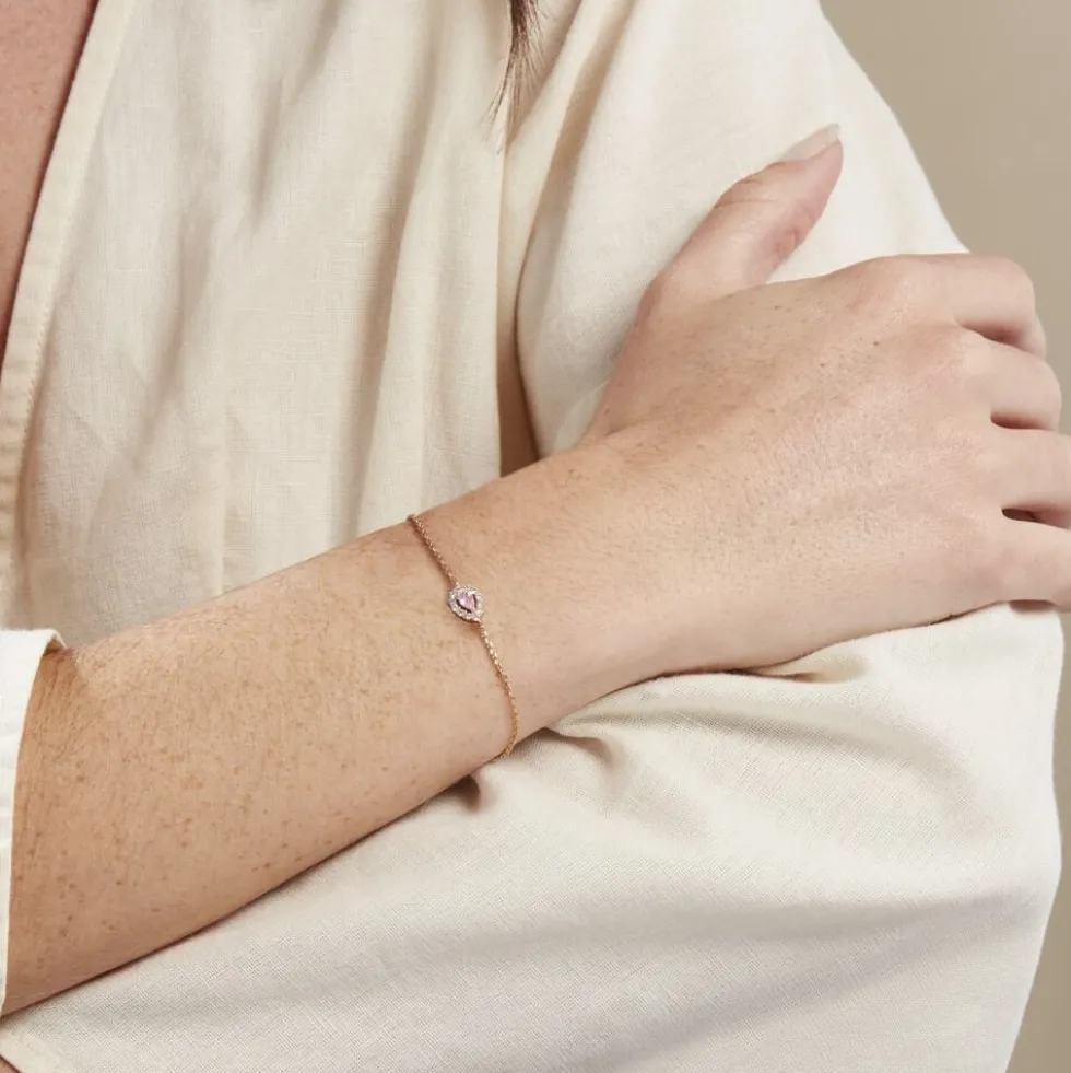 Bracelet Zihna Plaqué Or Jaune Pierre De Synthèse Oxyde
