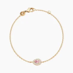Bracelet Zihna Plaqué Or Jaune Pierre De Synthèse Oxyde