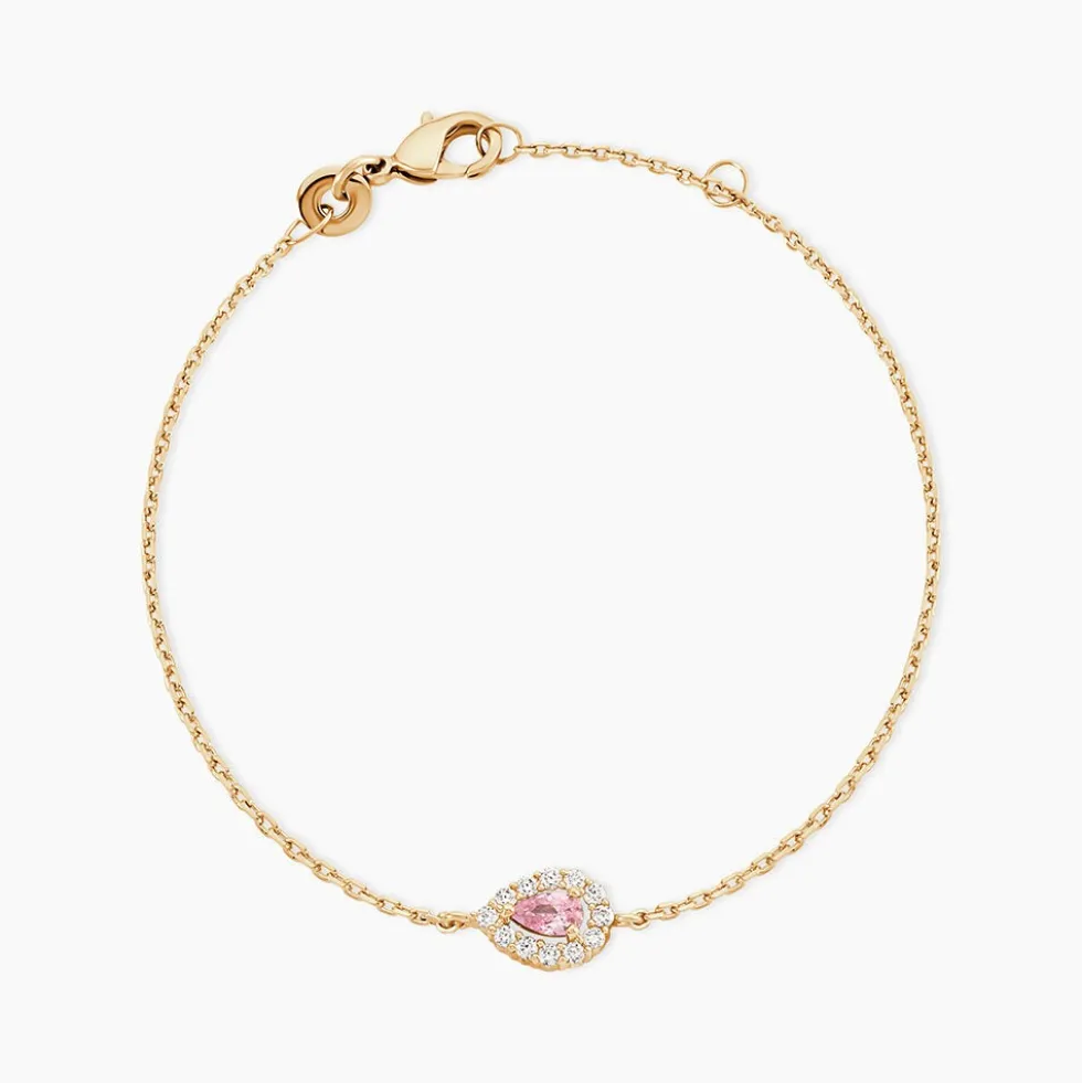 Bracelet Zihna Plaqué Or Jaune Pierre De Synthèse Oxyde