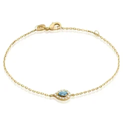 Bracelet Zihna Plaqué Or Jaune Pierre De Synthèse Oxyde