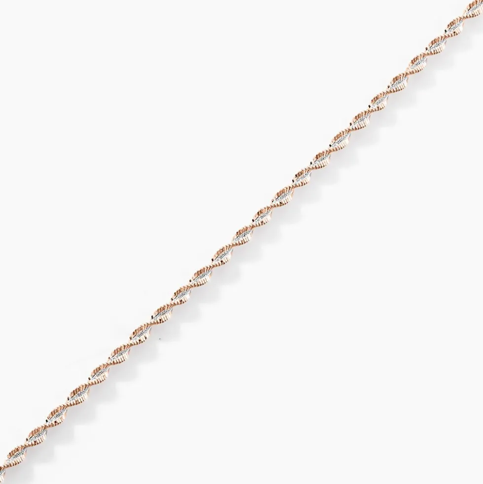 Bracelet Abie Torsade Argent Bicolore