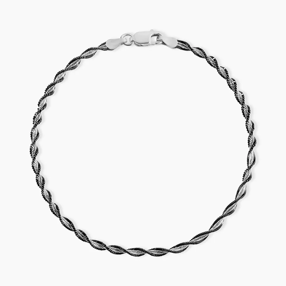 Bracelet Abie Torsade Argent Bicolore