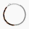 Bracelet Acier Blanc Christiano œil De Tigre Onyx