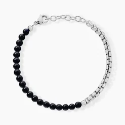 Bracelet Acier Blanc Christiano Onyx