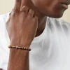 Bracelet Acier Huguesi Boules Oeil De Tigre