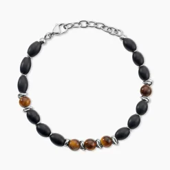 Bracelet Adiel Acier Blanc Onyx Labradorite
