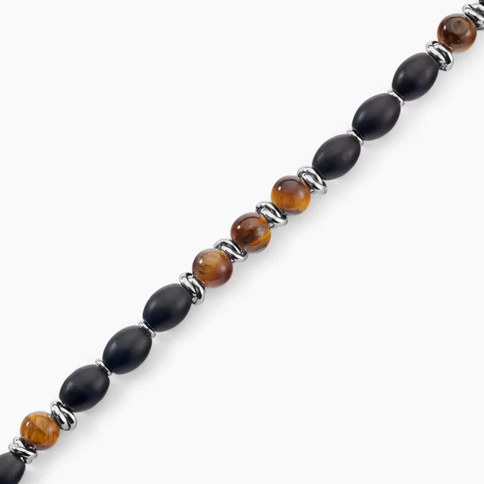 Bracelet Adiel Acier Blanc Onyx Labradorite