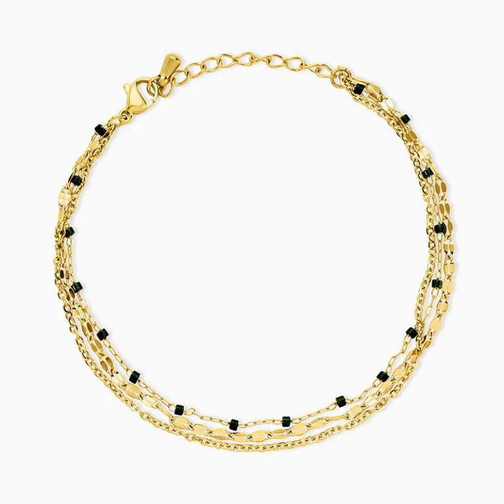Bracelet Amala Acier Jaune Verre