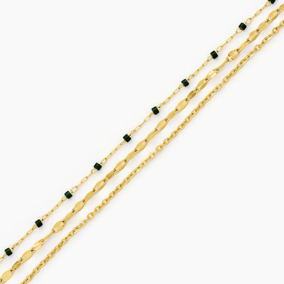 Bracelet Amala Acier Jaune Verre