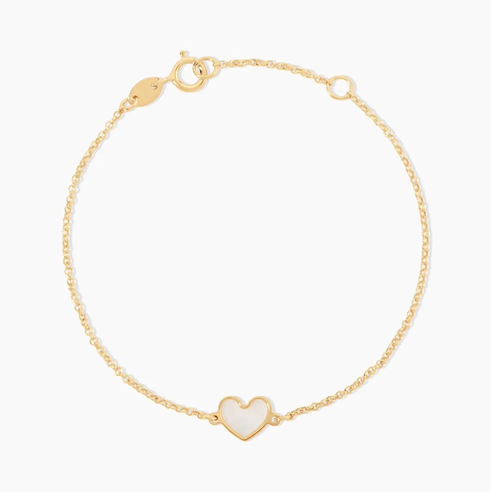 Bracelet Amaryllis Coeur Or Jaune Nacre