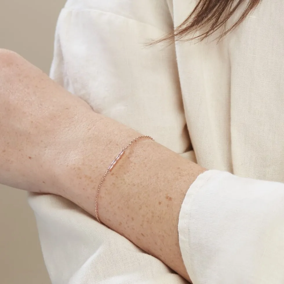Bracelet Andrew Argent Rose Oxyde De Zirconium Rose