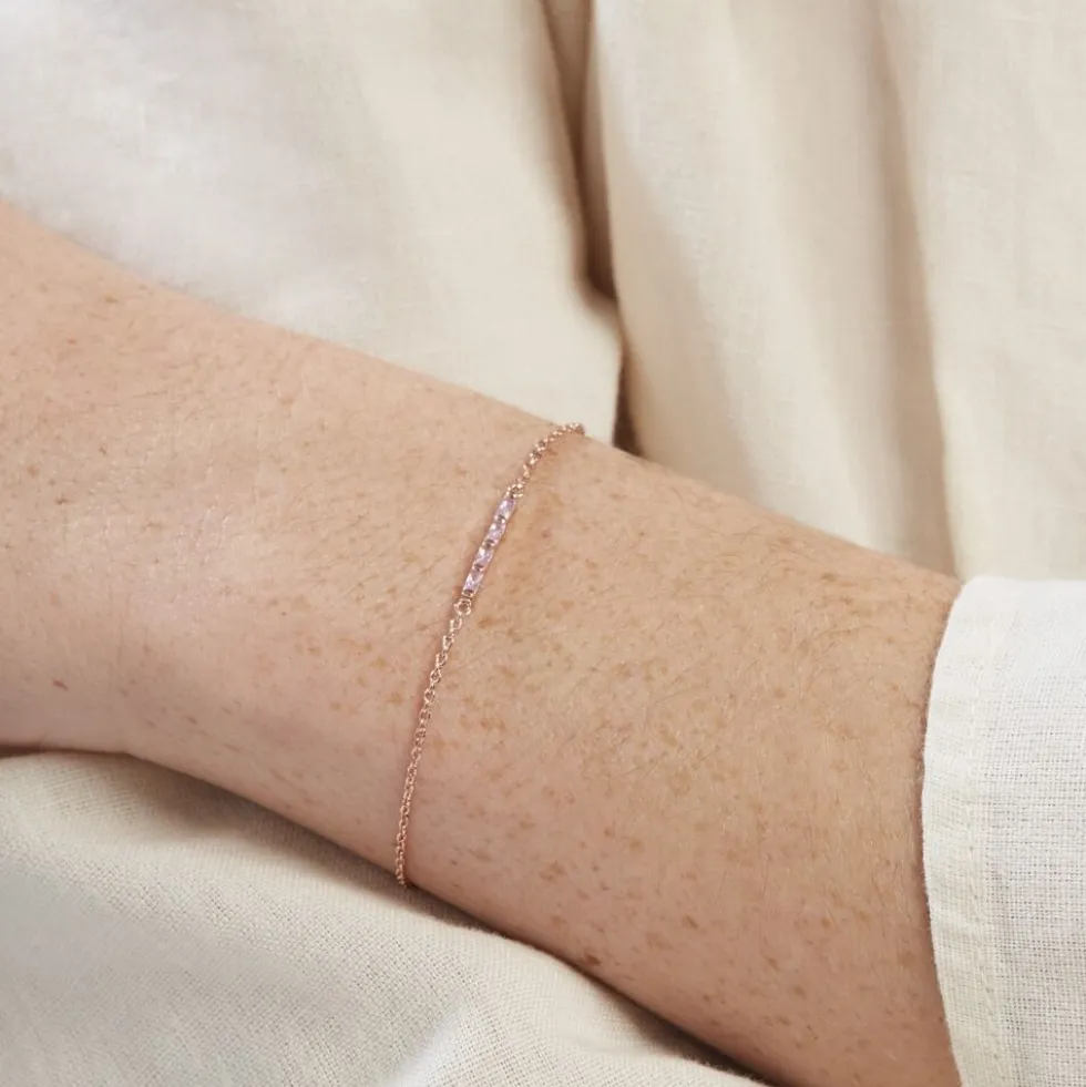 Bracelet Andrew Argent Rose Oxyde De Zirconium Rose