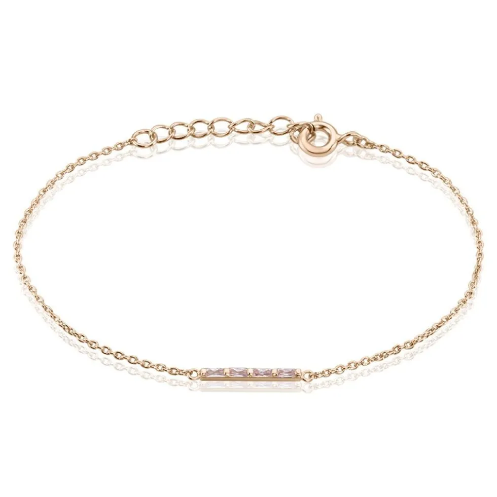 Bracelet Andrew Argent Rose Oxyde De Zirconium Rose