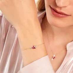 Bracelet Angie Or Jaune Rubis Diamant