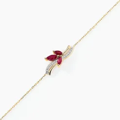 Bracelet Angie Or Jaune Rubis Diamant