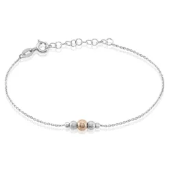 Bracelet Argent Blanc Bicolore Lemnos