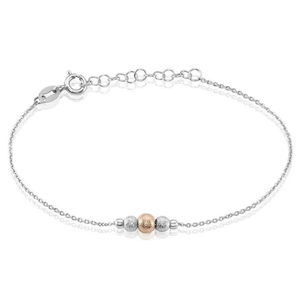 Bracelet Argent Blanc Bicolore Lemnos