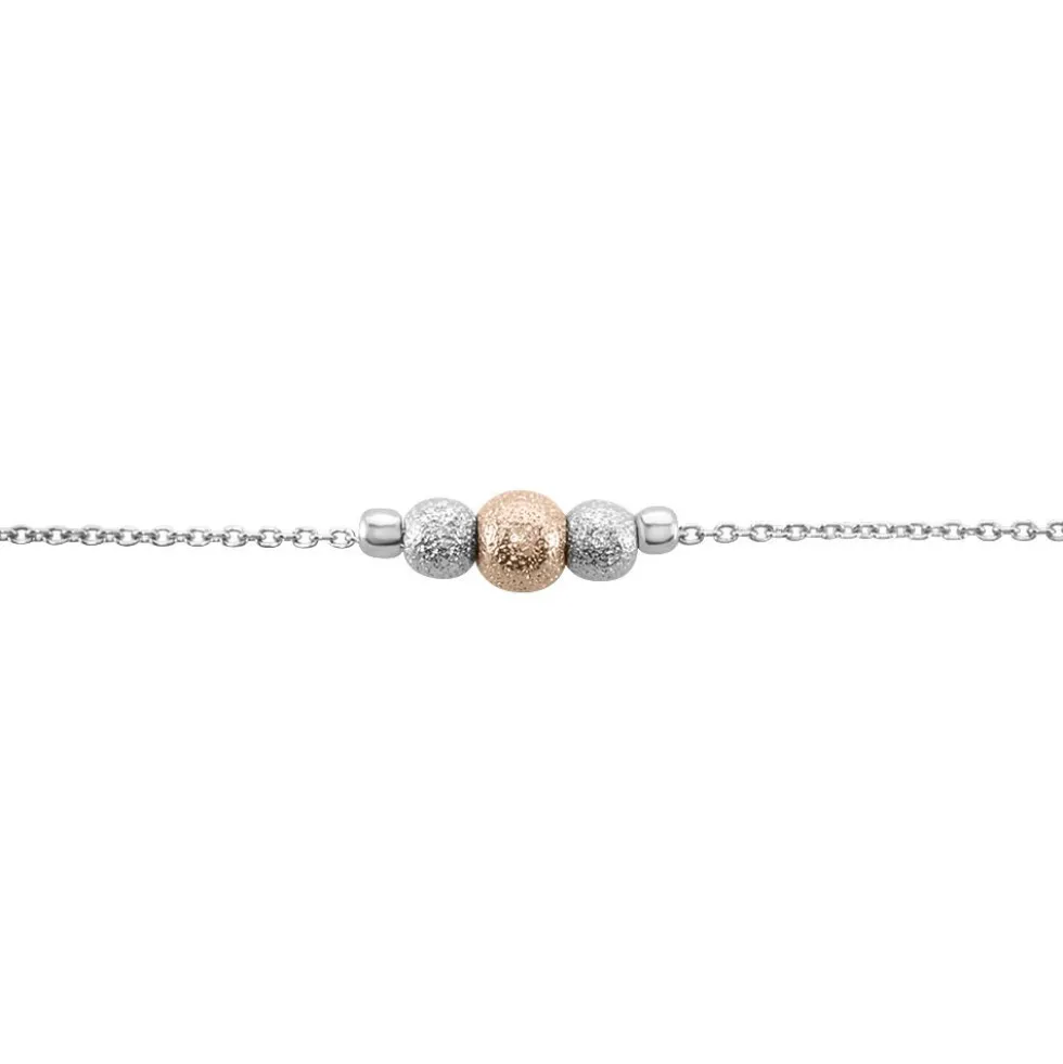 Bracelet Argent Blanc Bicolore Lemnos
