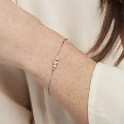 Bracelet Argent Blanc Bicolore Lemnos