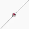 Bracelet Argent Blanc Clover Verre Oxydes De Zirconium