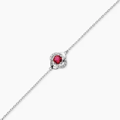 Bracelet Argent Blanc Clover Verre Oxydes De Zirconium