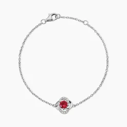 Bracelet Argent Blanc Clover Verre Oxydes De Zirconium