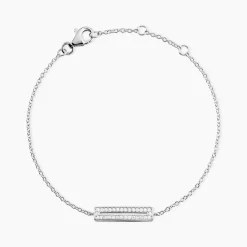 Bracelet Argent Blanc Damiette Oxyde De Zirconium