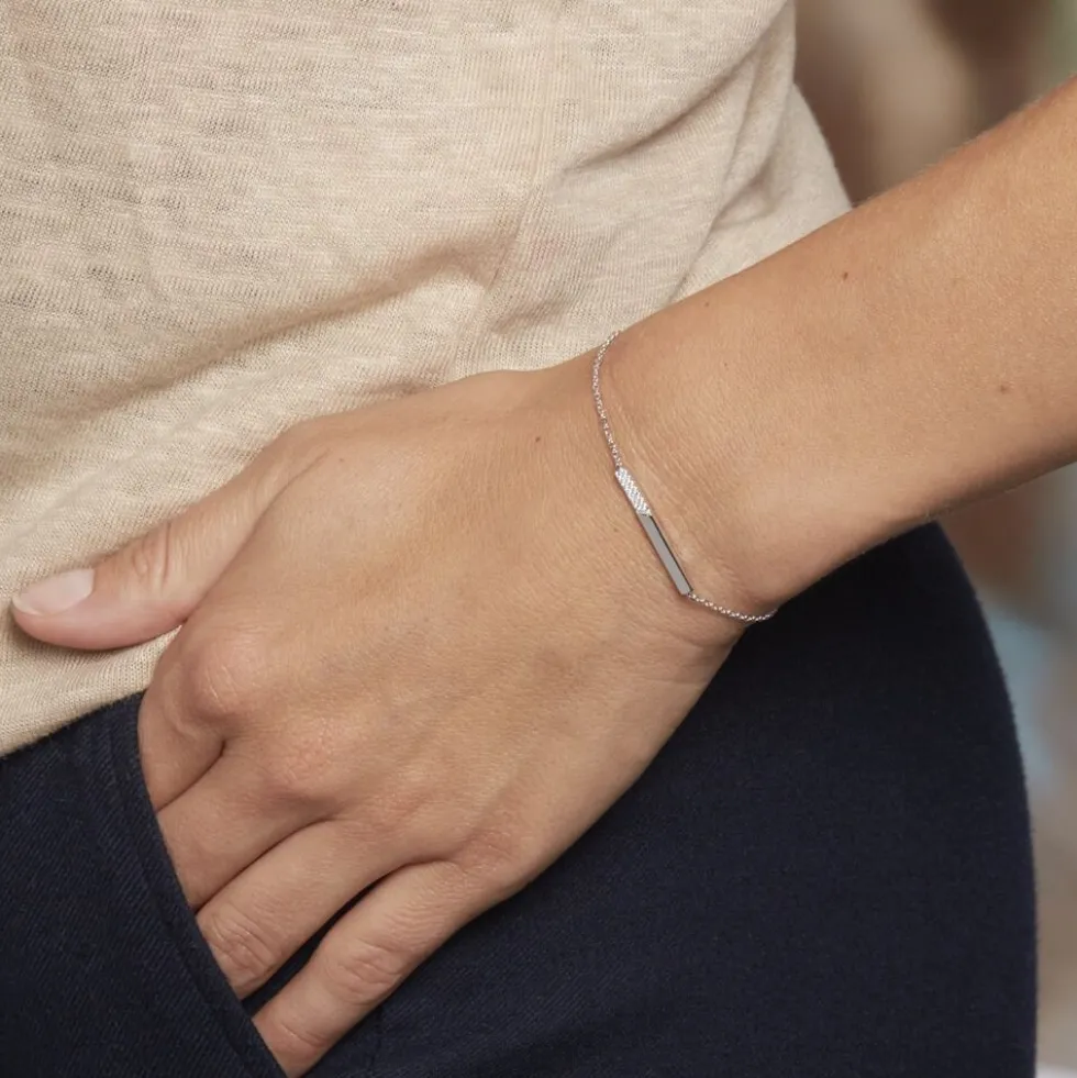Bracelet Argent Blanc Evodie Oxyde De Zirconium