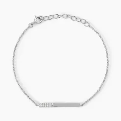 Bracelet Argent Blanc Evodie Oxyde De Zirconium