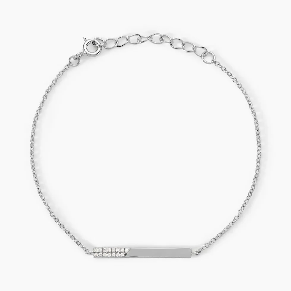 Bracelet Argent Blanc Evodie Oxyde De Zirconium