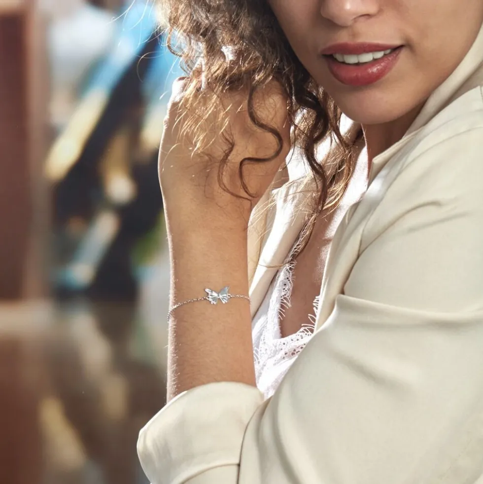 Bracelet Argent Blanc Liseron
