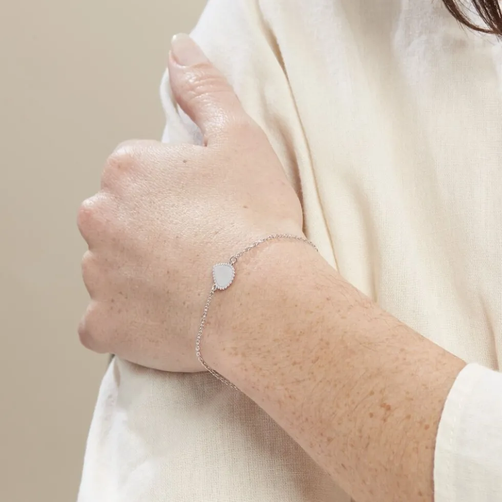 Bracelet Argent Blanc Paros