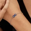 Bracelet Argent Lamier Email Bleu