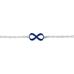 Bracelet Argent Lamier Email Bleu