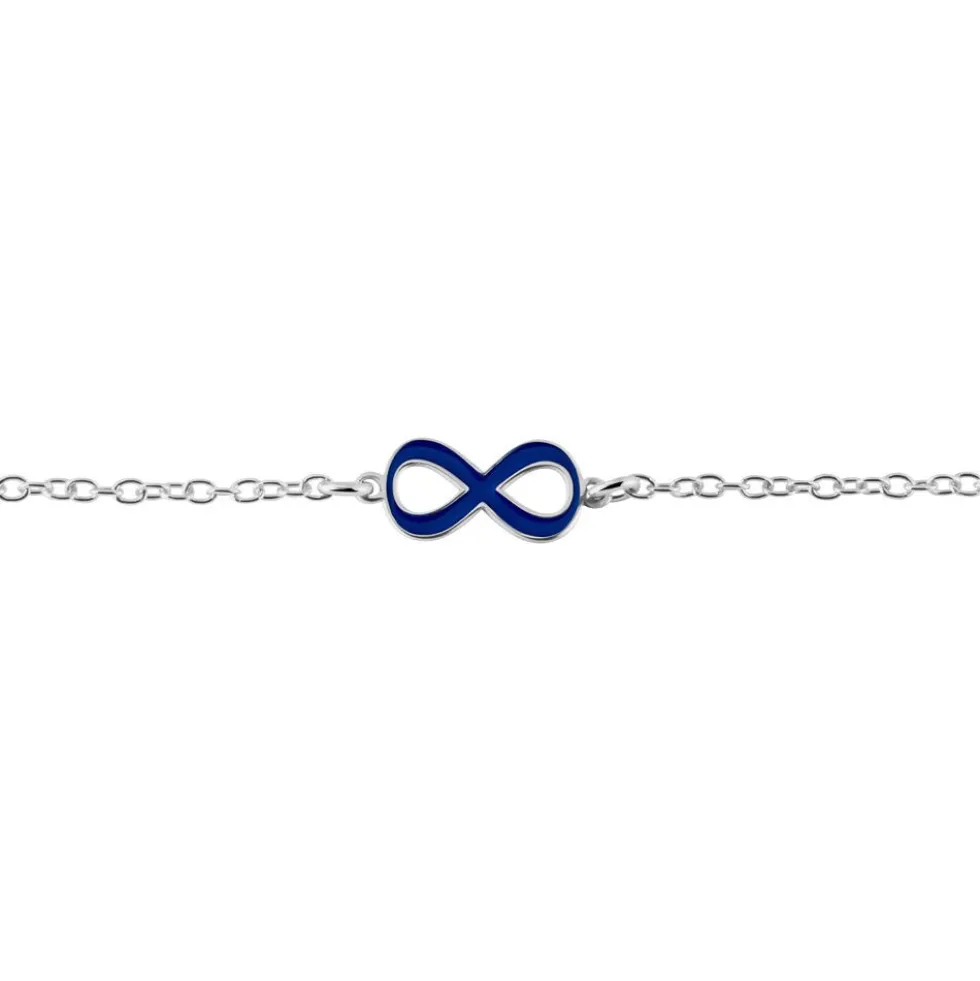 Bracelet Argent Lamier Email Bleu