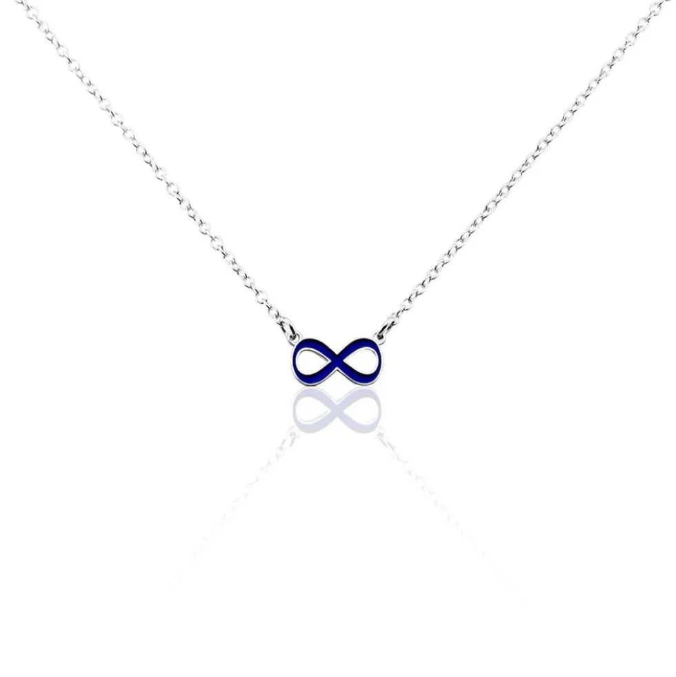 Bracelet Argent Lamier Email Bleu