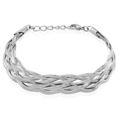 Bracelet Armella Maille Anglaise Acier Blanc