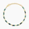 Bracelet Athena Acier Doré Jaspe Africain