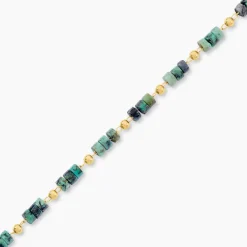 Bracelet Athena Acier Doré Jaspe Africain