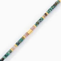 Bracelet Athena Acier Doré Jaspe Africain Quartz