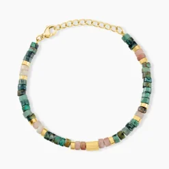 Bracelet Athena Acier Doré Jaspe Africain Quartz
