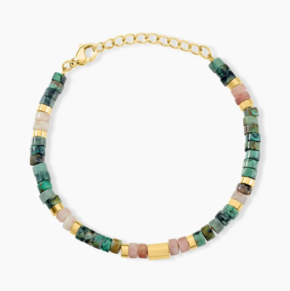 Bracelet Athena Acier Doré Jaspe Africain Quartz