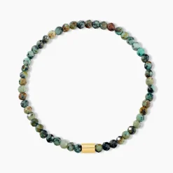 Bracelet Athena Acier Doré Jaspe Africain