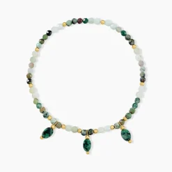Bracelet Athena Acier Jaune Cordiérite Labradorite